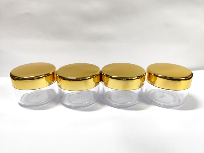 SHREE MAHA 15gm Gold Cap Transparent Round Base Empty Cosmetic Jars With Lid Cosmetic Jars Empty Containers Pack of 12 pcs - Image 5