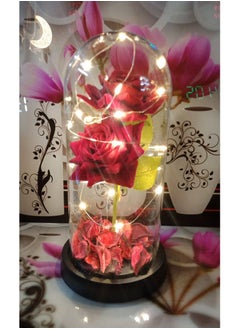 Romantic Eternal Flower Decoration Home Decor Galaxy Eternal Rose For Wedding And Special Party With Lights In Dome