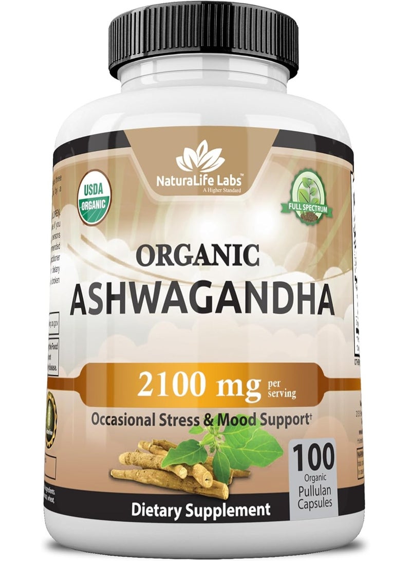 NaturaLife Labs Ashwagandha 2100 mg 100 Vegan Capsules - Image 1