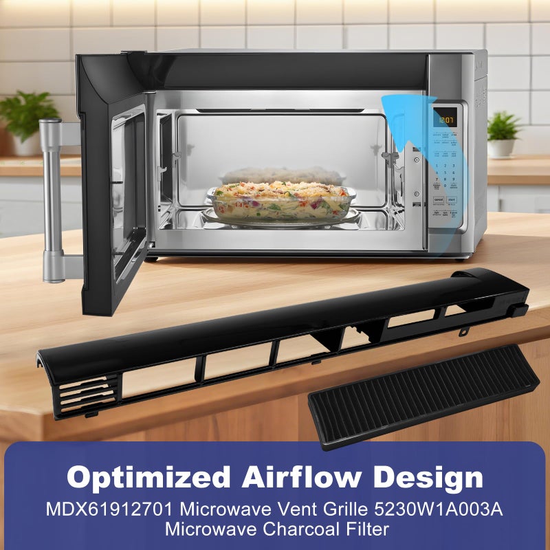 FBULWSEC MDX61912701 Microwave Oven Vent Grille for LG LMV2031ST, LMH2016ST, 87583, 87587, AP5202555, 2119394, AH3535252, EA3535252, PS3535252 - Image 3