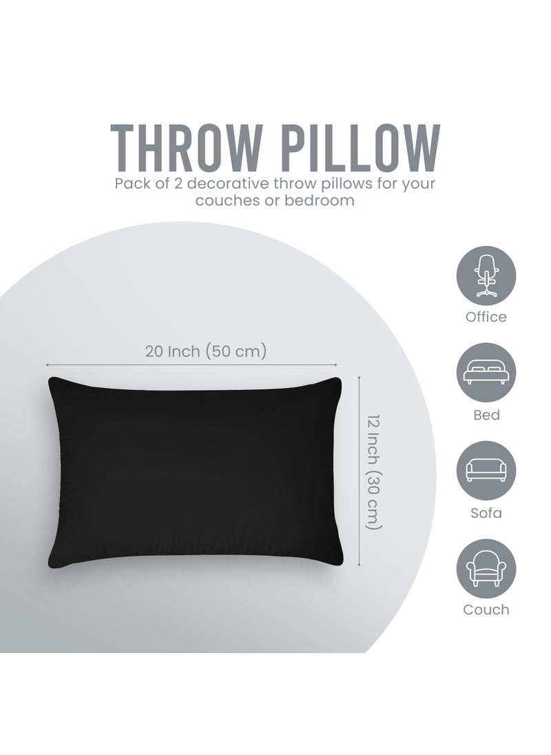Utopia Bedding Utopia Bedding Throw Pillows Insert (Pack of 2  Black) - 12 x 20 Inches Bed and Couch Pillows - Indoor Decorative Pillows  - Image 5