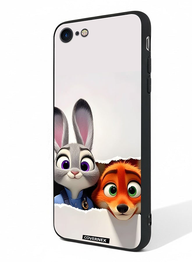 Covernex Apple iPhone 8 Protective Case Cover Printed Featuring Zootopia Dynamic Duo - Image 1