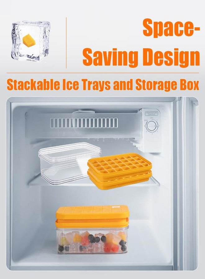 Brigii Ice Cube Tray with Lid&Bin, Ice Cube Mold with 56 Cubes, Stackable Ice Trays for Freezer with Easy-Release Silicone Bottom, for Drinks, Coffee, cocktail - Image 4