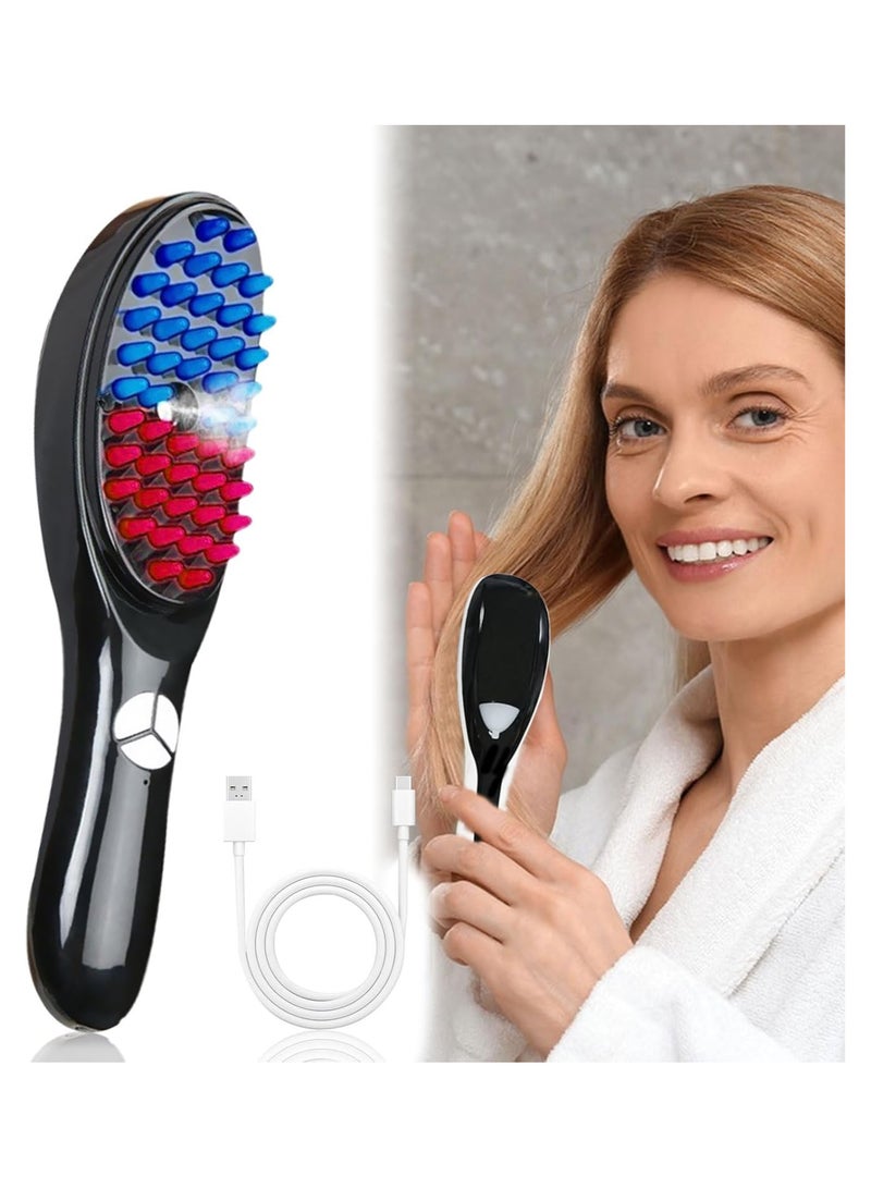 فرشاة المساج الذكية للعناية الشاملة بالشعر مساج اهتزازي بـ 3 مستويات لتقوية البصيلات وتنشيط الدورة الدموية بخار نانو لامتصاص أفضل للمغذيات والسيروم ضوء أحمر وأزرق لعلاج تساقط الشعر وتحسين كثافته يساعد على تخفيف توتر الرأس، تقليل التعب، وتحسين مزاجك بشكل عام - Image 1