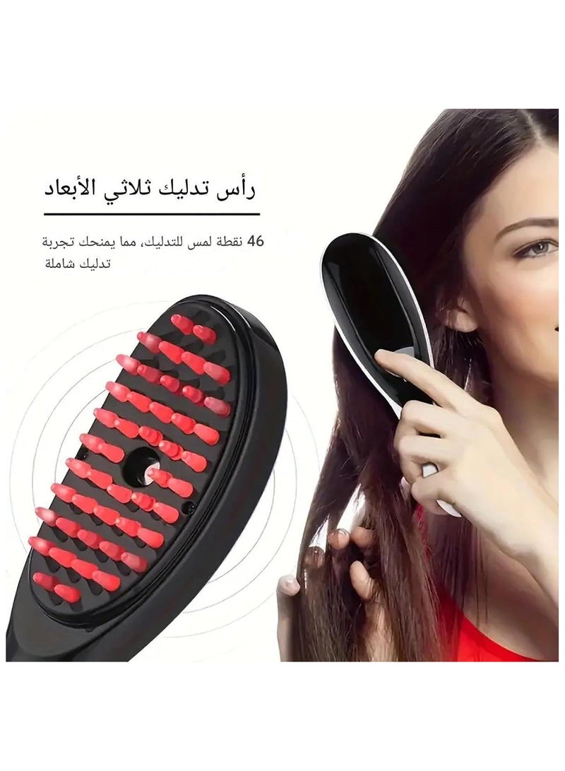 فرشاة المساج الذكية للعناية الشاملة بالشعر مساج اهتزازي بـ 3 مستويات لتقوية البصيلات وتنشيط الدورة الدموية بخار نانو لامتصاص أفضل للمغذيات والسيروم ضوء أحمر وأزرق لعلاج تساقط الشعر وتحسين كثافته يساعد على تخفيف توتر الرأس، تقليل التعب، وتحسين مزاجك بشكل عام - Image 3