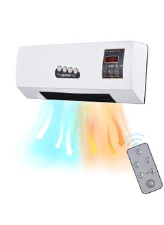Heater and Air Conditioner Combo 1800W 2-in-1 Timing Function Heating and Cooling Wall Mounted Electric Air Conditioner and Heater Fan with Remote Control for Dormitory Home