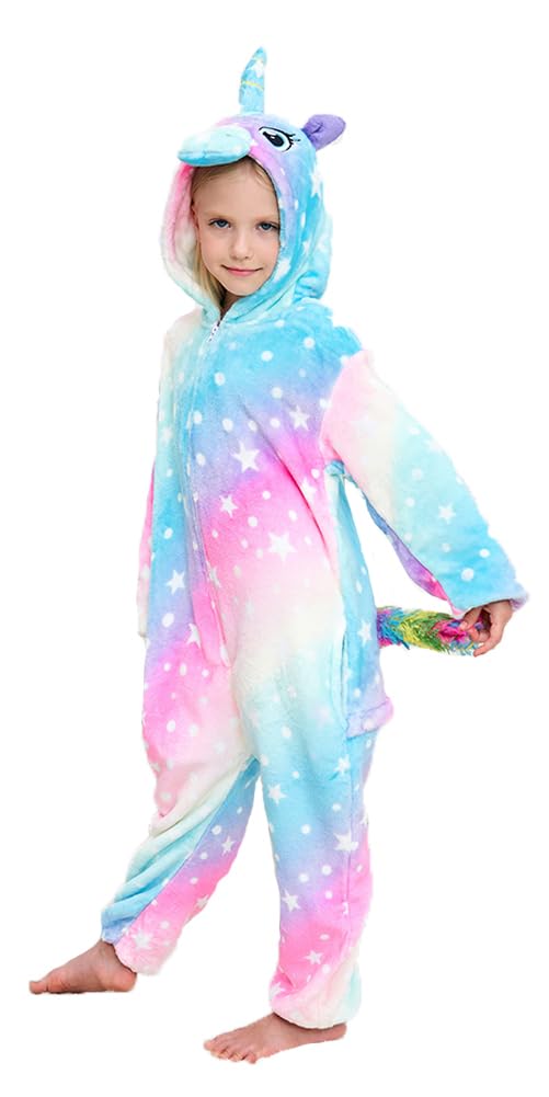 NewPlush Unicorn Costumes Animal Pajama Halloween Cosplay New Star Unicorn Kids6
