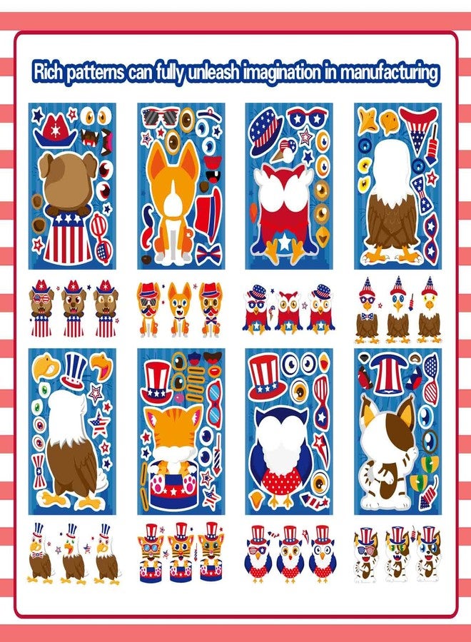 OTAITY 24 PCS 4th of July Sticker, Make-a-face Stickers for Kids, Independence Day Make Your Own Stickers, Patriotic Sticker for Fourth of July Decoration Party Supplies - Image 3