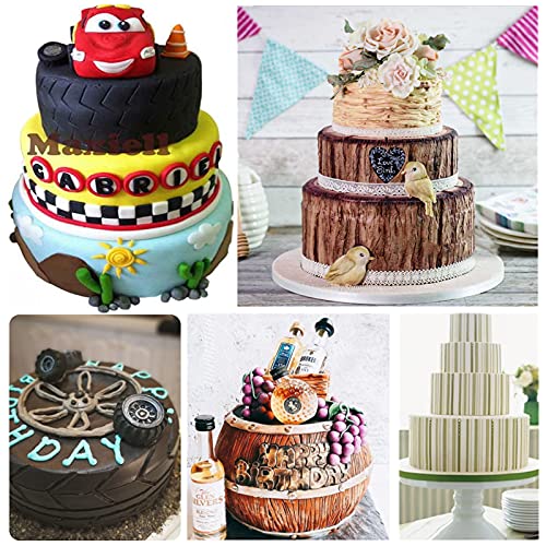 Ocmoiy 6 Pack Fondant Texture Mats Tire Tread Track Wood Grain Fondant Molds for Clay, Chocolate, Fondant Embossed Cake Decoration Mold - Image 5