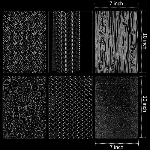 Ocmoiy 6 Pack Fondant Texture Mats Tire Tread Track Wood Grain Fondant Molds for Clay, Chocolate, Fondant Embossed Cake Decoration Mold - Image 2