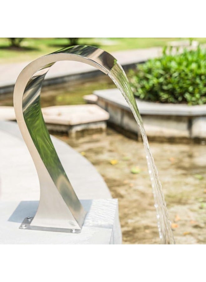 Cobra 304 Stainless Steel Pool Waterfall Spout - Modern Silver Design for Pools and Gardens - Image 2