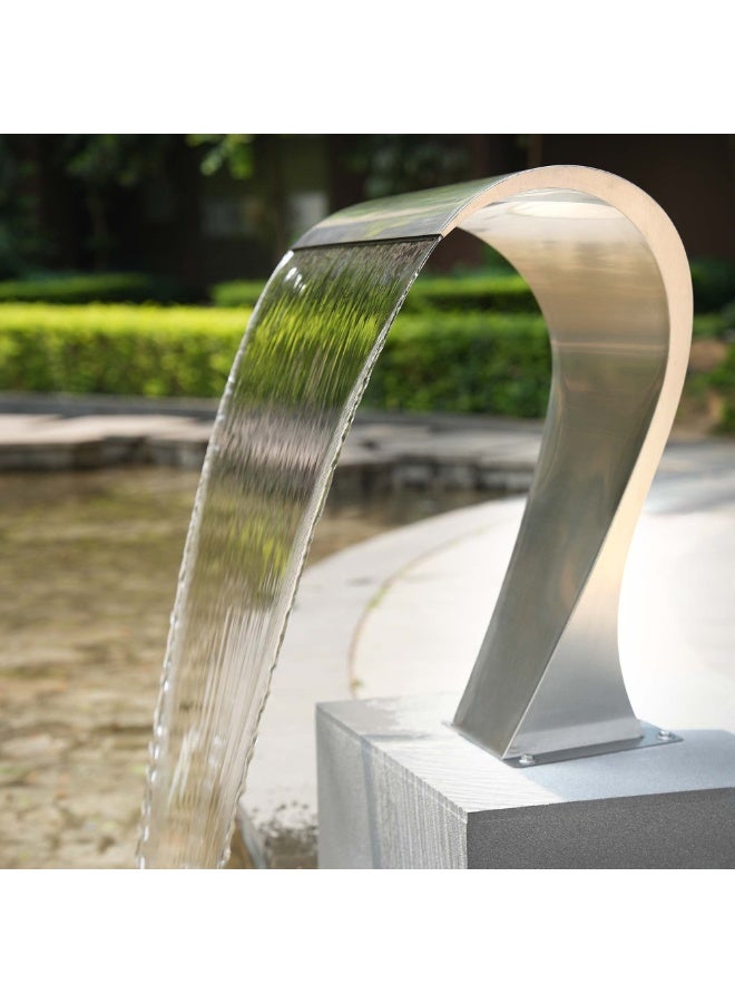 Cobra 304 Stainless Steel Pool Waterfall Spout - Modern Silver Design for Pools and Gardens - Image 4