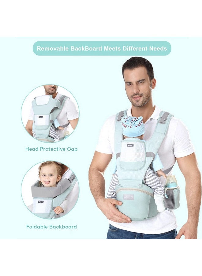 Ocanoiy Ocanoiy Baby Carrier Newborn to Toddler Baby Wrap Carrier with Hip Seat Baby Kangaroo Carrier Toddler Infant Baby Holder Carrier for Men/Women Dad Mom (Green)  - Image 2
