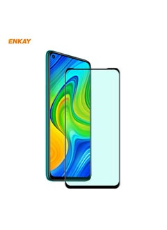 ENKAY Screen Protector ForRedmi 10X 4G / Redmi Note 9 ENKAY Hat-Prince 0.26mm 9H 6D Curved Full Screen Eye Protection Green Film Tempered Glass Protector 