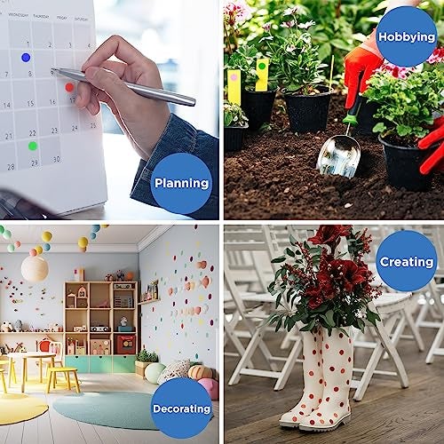 ChromaLabel 1/2 Inch Round Colored Stickers, Easy to Write On Color Coding Stickers, Removable Sticky Dots - 1200 Colored Labels per Pack, White Sticker Labels - Image 3
