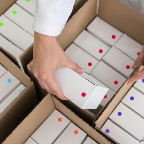 ChromaLabel 1/2 Inch Round Colored Stickers, Easy to Write On Color Coding Stickers, Removable Sticky Dots - 1200 Colored Labels per Pack, White Sticker Labels - Image 5