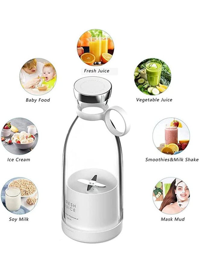 SHOPI - Portable Blender, USB Rechargeable Mini Juicer Blender, Personal Size Blender for Juices, Shakes and Smoothies, Best Choice for Summer (White) - Image 1