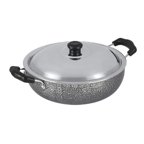 Anjali - DKD25 Non-Stick Kadai with Stainless Steel Lid, 2.5 litres, Black - Image 2