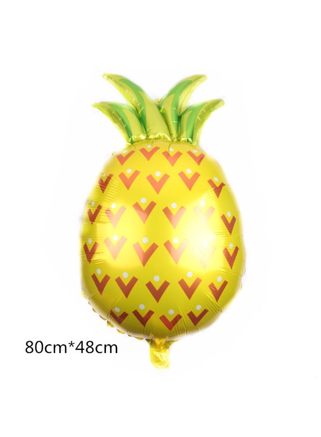 Happy Birthday Foil Balloon Set – Hot Pink Ice Cream, Yellow Pineapple, Gold Heart & Star Balloons for Birthday Party Decor - Image 2