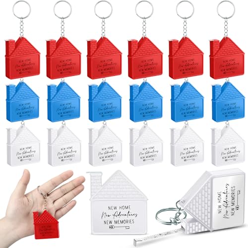 Ecation Ecation 20 Pcs First Time Home Buyers Gifts bulk House Shape Tape Measure Keychains 1m/3ft Real Estate New Home Gifts  - Image 2