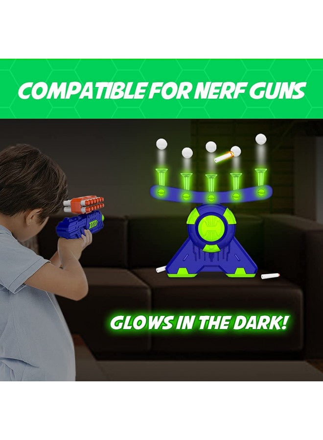 BAODLON Shooting Games Toy for Age 5, 6, 7, 8, 9, 10+ Years Old Kids, Boys - Glow in The Dark Floating Ball Target with Foam Dart Toy Gun, 10 Balls/5 Targets - Ideal Gift - Image 4