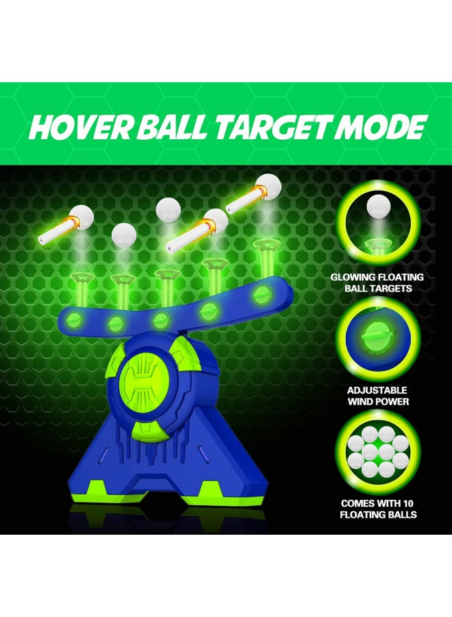 BAODLON Shooting Games Toy for Age 5, 6, 7, 8, 9, 10+ Years Old Kids, Boys - Glow in The Dark Floating Ball Target with Foam Dart Toy Gun, 10 Balls/5 Targets - Ideal Gift - Image 1