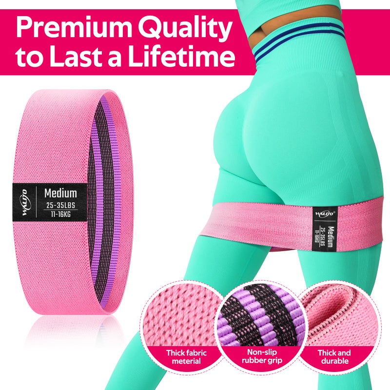 WALITO Resistance Bands for Working Out, Fabric Exercise Bands for Legs and Butt, Workout Bands for Women and Men, Booty Band for Yoga Starter Set, Pilates, Rehab, Fitness and Home Workout - Image 2