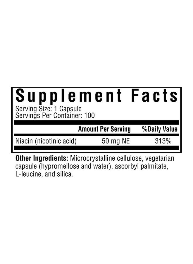 Seeking Health Niacin 50 Mg Vitamin B3 Supplement For Healthy Hair Skin And Nails Energy Support Nongmo Vegetarian (100 Capsules)  - Image 3