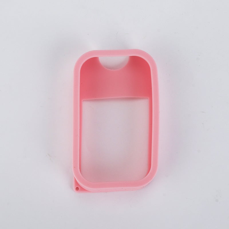 Transparent Portable Silicone Case with Hook for Card Spray Bottle - Small Empty Perfume Dispenser with Press  Pump - Image 1