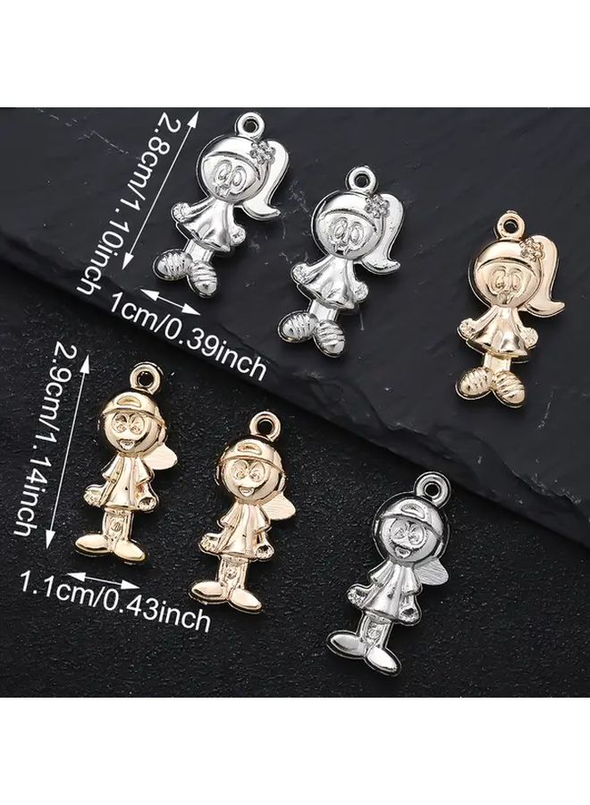 20 قطعة من تمائم CCB ريترو بوي الذهبية ثلاثية الأبعاد، قلادات كرتونية لصنع المجوهرات والحرف اليدوية - Image 5