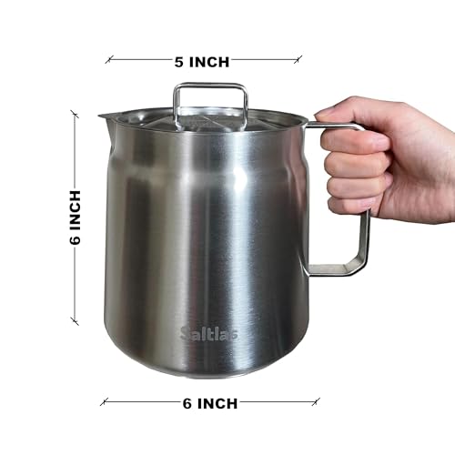 Saltlas Deep Fryer Pot with Basket and Oil Strainer, 304 Stainless Steel Deep Frying Pot for French Fries, Chicken, or Japanese Tempura, 2L (2Qt) - Image 3