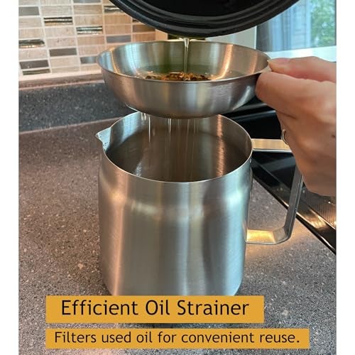 Saltlas Deep Fryer Pot with Basket and Oil Strainer, 304 Stainless Steel Deep Frying Pot for French Fries, Chicken, or Japanese Tempura, 2L (2Qt) - Image 5