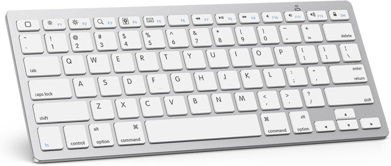 Omoton Ultra-Slim Bluetooth Keyboard Compatible with iPad 10.2-inch/ 9.7-inch, iPad Air 10.5, iPad Pro 11/12.9, iPad Mini 5/4, iPhone and Other Bluetooth Enabled Devices, White - Image 1