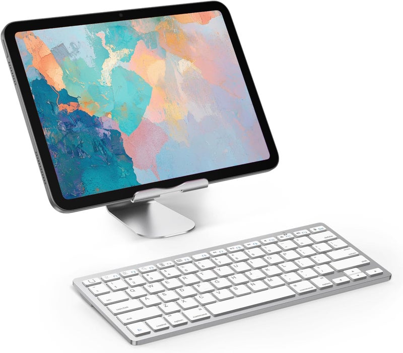 Omoton Ultra-Slim Bluetooth Keyboard Compatible with iPad 10.2-inch/ 9.7-inch, iPad Air 10.5, iPad Pro 11/12.9, iPad Mini 5/4, iPhone and Other Bluetooth Enabled Devices, White - Image 2