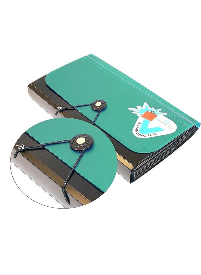 Generic - A5 Expanding File Folder 13 Pockets Wallet Folder Receipts Envelope Small Accordion Folder Documents Pockets Tickets Receipts Organiser Button Folder Plastic Filing Bag with Dividers Assorted Color - Image 1