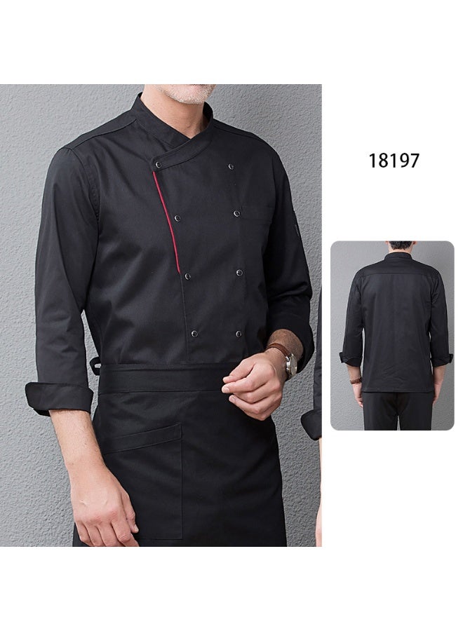 NIBEMINENT High-End  Chef Overalls Kitchen Kitchen Canteen Restaurant Restaurant Work Wear Men's and Women's Catering Autu  - Image 1
