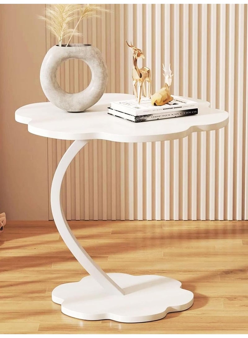 DubaiGallery C-Shaped Side Table, Modern Marble-Style End Table for Sofa, Living Room & Bedroom - Image 2