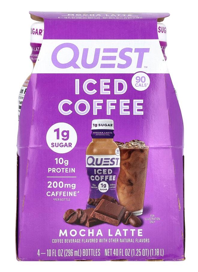 QUEST NUTRITION - Iced Coffee Mocha Latte 4 Bottles 10 fl oz (296 ml) Each - Image 1