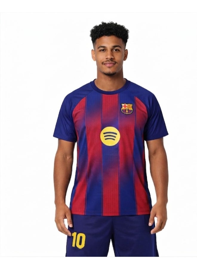 Toyland Men’s Barcelona Football Jersey Set – Sports T-Shirt & Shorts Kit-Medium - Image 2
