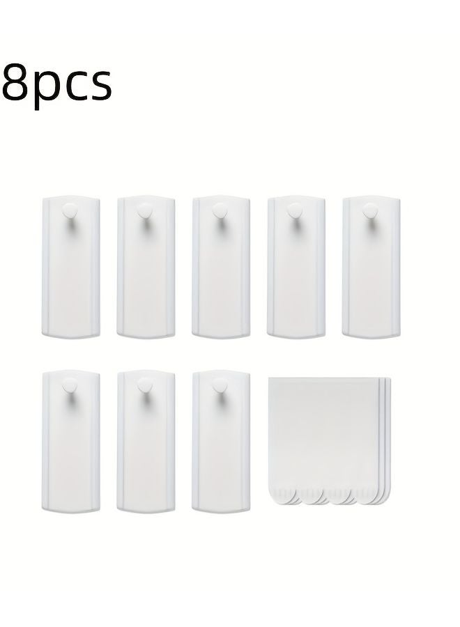 8pcs White Serrated Photo Frame Hangers Tool Free Wall Hooks 4lb Capacity - Image 1