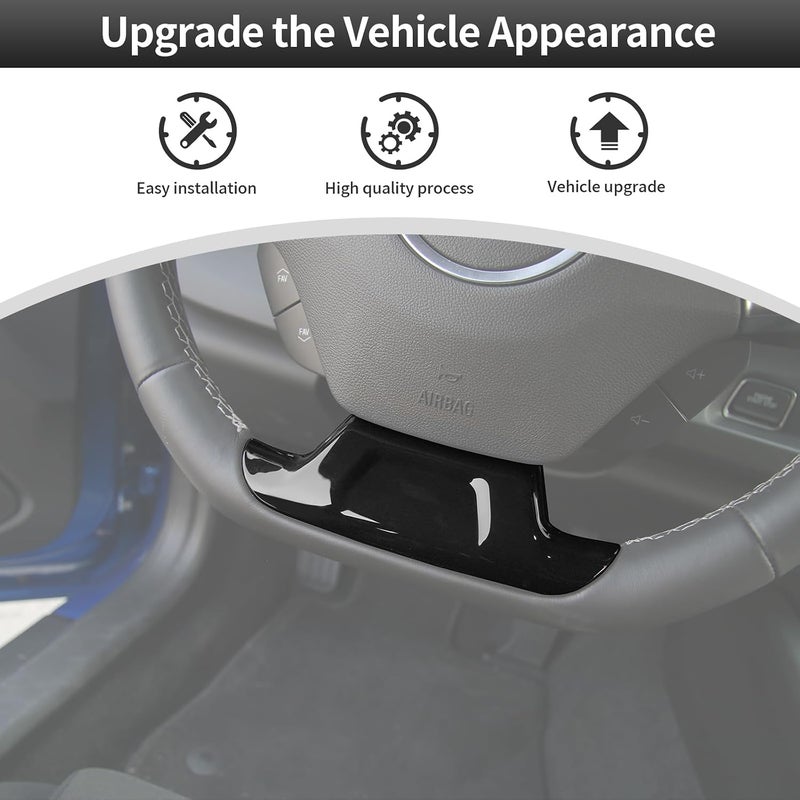 CheroCar Multi-price design picks for Chevrolet Camaro Steering Button Frame Interior Trim,Control Button Frame Decoration Cover for Chevry Camaro 2017-2026 Tape-On Car Custom Accent Interior Accessories(Black) High precision lightweight material - Image 3