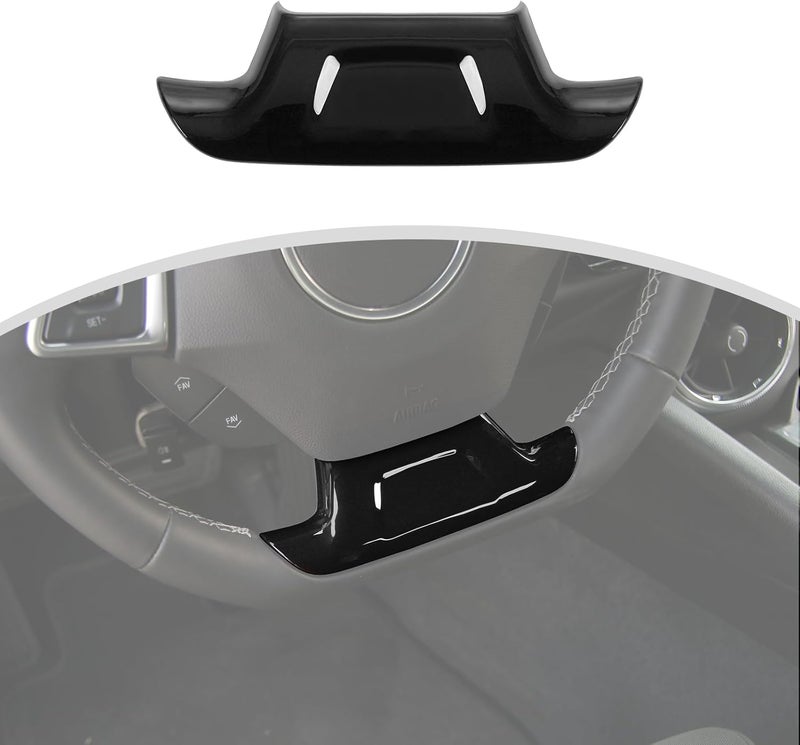 CheroCar Multi-price design picks for Chevrolet Camaro Steering Button Frame Interior Trim,Control Button Frame Decoration Cover for Chevry Camaro 2017-2026 Tape-On Car Custom Accent Interior Accessories(Black) High precision lightweight material - Image 1