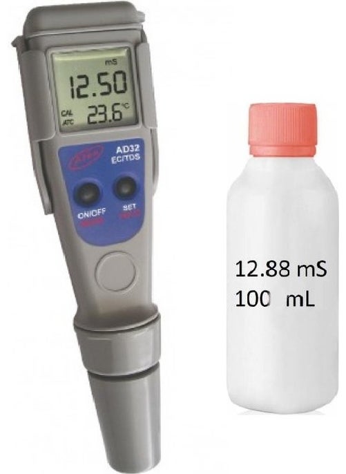 Tekno Istanbul Adwa AD32 Ec Meter Tds Conductivity Meter (12.88 Ms/cm Calibration Fluid 100 ml Included!!)