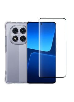 Generic 2 in 1 Case Cover  Screen Protector Redmi Note 14 Pro 5G / Xiaomi POCO X7 5G Phone  - Shockproof Clear Slim TPU Protective Phone Cover  Full Coverage Delicate Touch Tempered Glass Screen Protector f  - Image 1