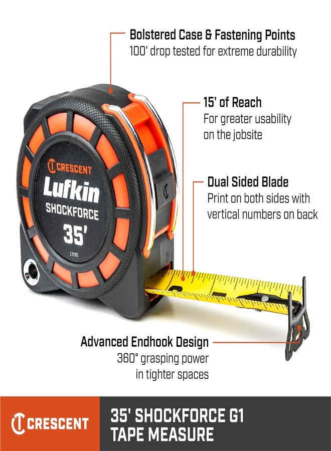 Lufkin 1-3/16" x 35' Shockforce™ G1 Dual Sided Tape Measure - L1135 - Image 2