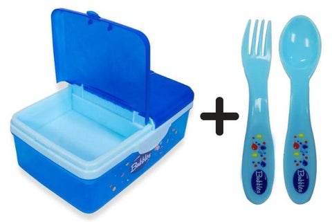 سمارت لانش بوكس + معلقة وشوكة بنفس التصميم والألوان