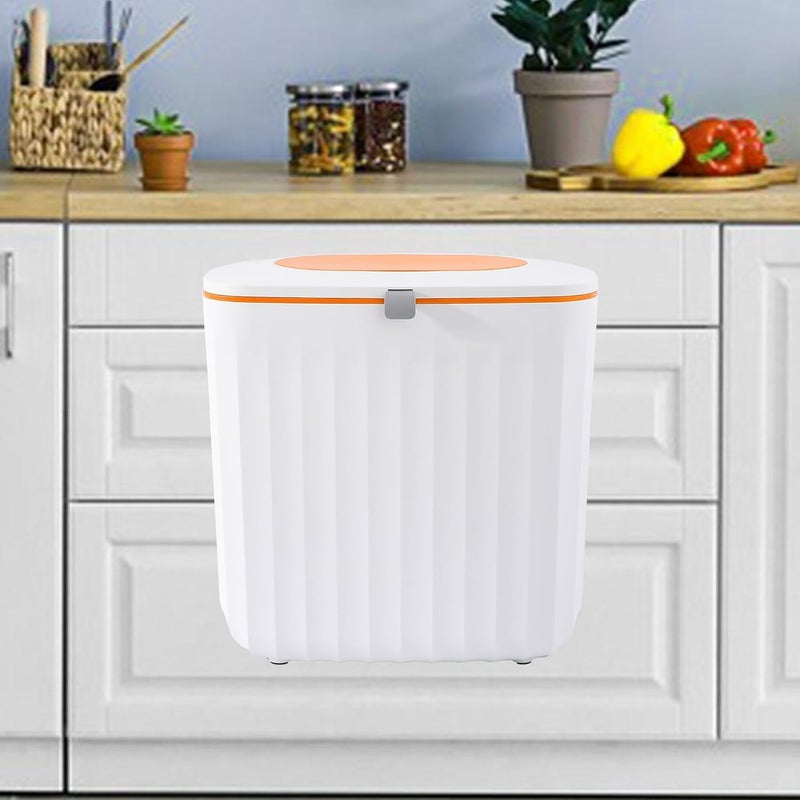 Kuber Industries Kuber Industries Plastic 8L Hanging Kitchen Trash Can With Lid Wall Mounted Dustbin For Bathroom Kitchen Cabinet Door Hanging Storage Bucket Garbage Bin for Toilet  - Image 1