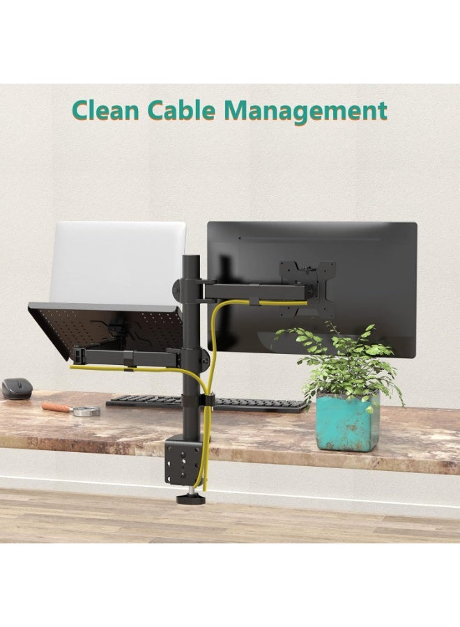 Laptop and Monitor Stand – Fully Adjustable Dual Mount for Screen up to 27" & Laptop up to 17" – Ergonomic, Space-Saving, Ideal for Daily Use - Image 3