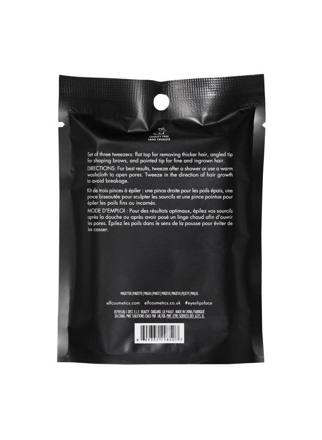 إلف مجموعة الملقط الثلاثية، ثلاثة ملاقط حواجب صغيرة لتشكيل الحواجب وتحديدها وتهذيبها، رائعة لوضع اللمسات النهائية أثناء التنقل، نباتية ولم يتم الإساءة إلى الحيوانات لتصنيعها - Image 3