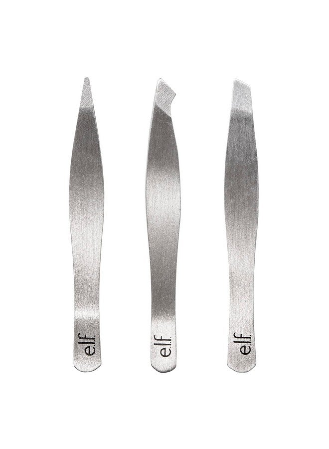 إلف مجموعة الملقط الثلاثية، ثلاثة ملاقط حواجب صغيرة لتشكيل الحواجب وتحديدها وتهذيبها، رائعة لوضع اللمسات النهائية أثناء التنقل، نباتية ولم يتم الإساءة إلى الحيوانات لتصنيعها - Image 1